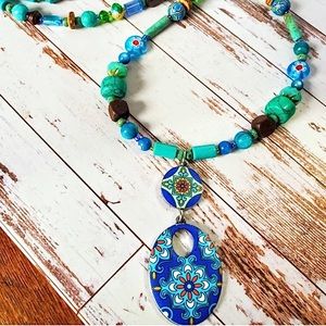 Southwestern Turquoise & Bead Necklace